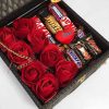 Leather Chocolate & Flower Box – Elegant Gift Option