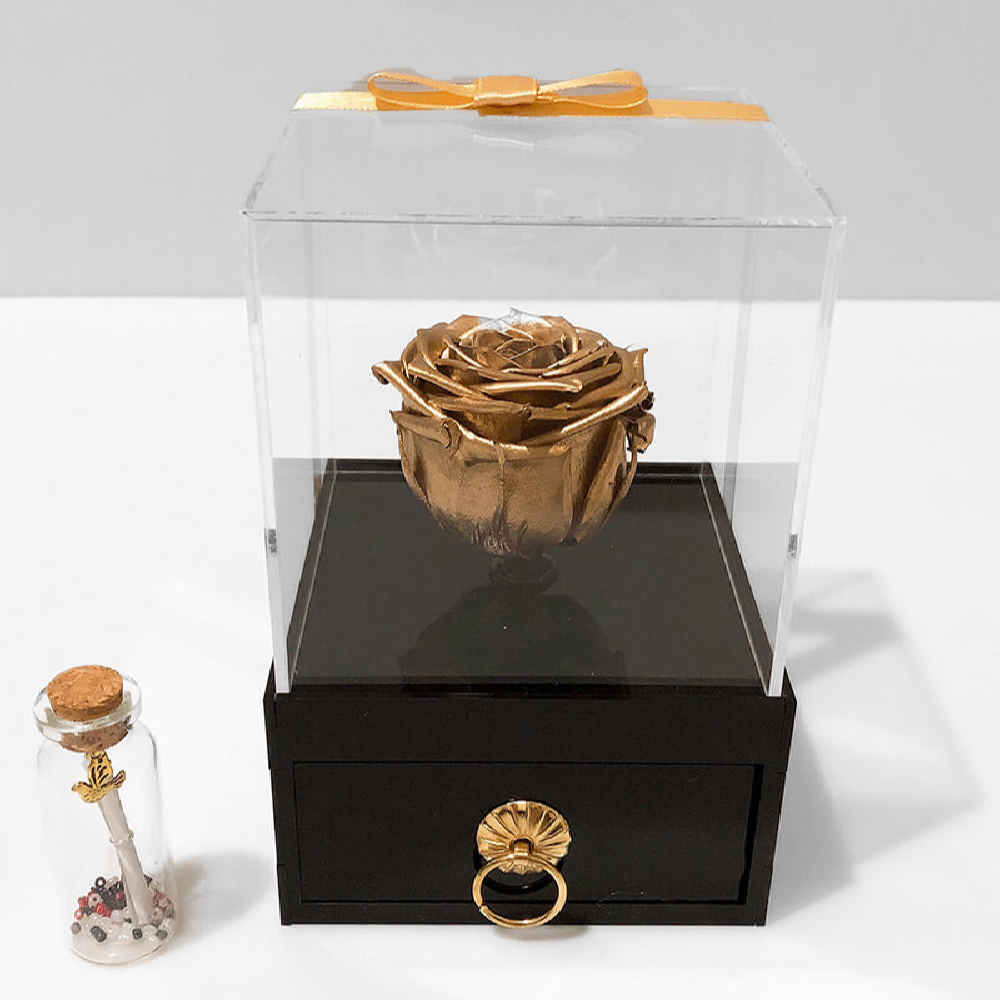 Golden Eternal Rose Box Model Suprise