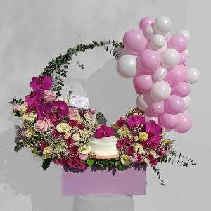 Pink Cake and Flower Box Package