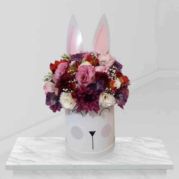 Pink Flower Box Model Cute Rabbit
