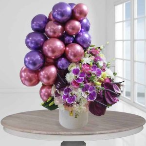 Pink Flower Box with Balloons Model Labkhand