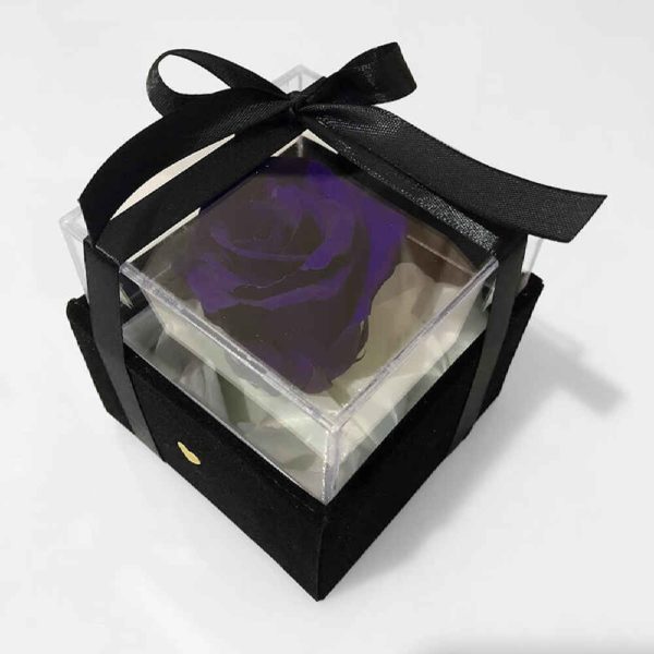 Purple Eternal Rose Box Model Velvet