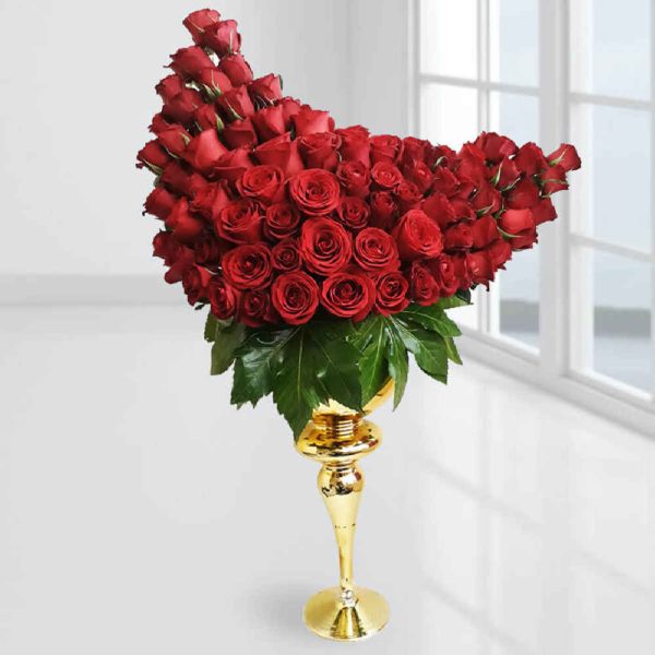 Red Dutch Rose Flower Vase