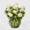 White Rose Flower Vase