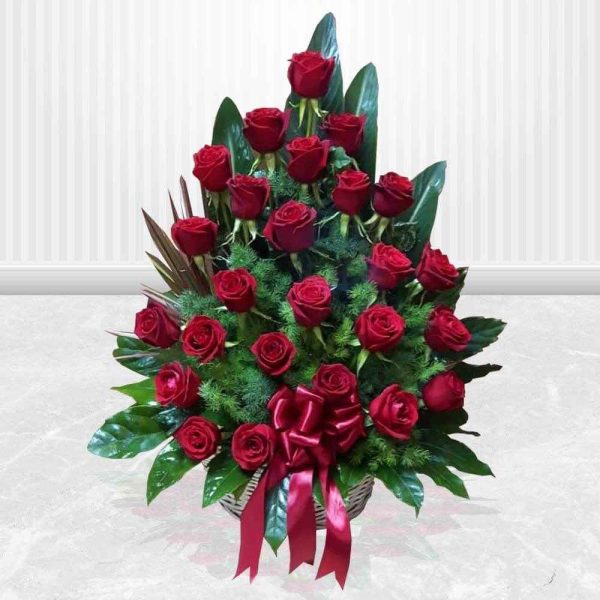 Flower Basket Model Red Rose
