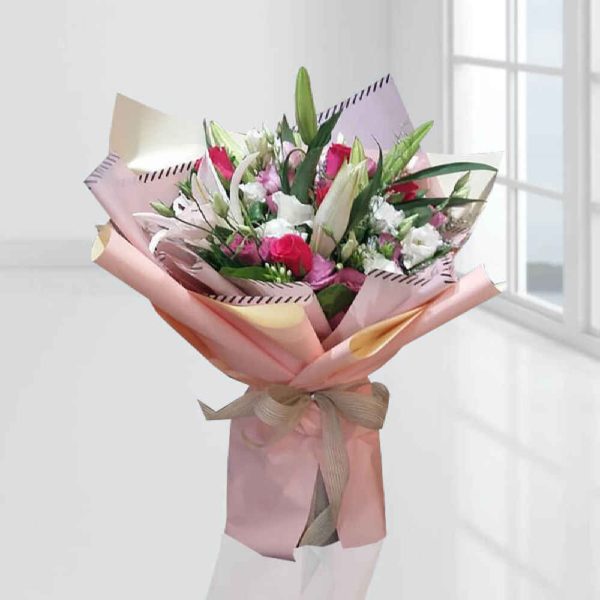 Pink Flower Bouquet Model Afsoon