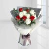 Rose Flower Bouquet Model White & Red