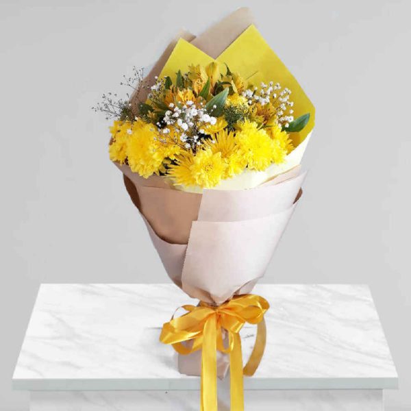 Yellow Flower Bouquet Model Haleh