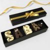 Customized Name Chocolate Box Golden Ribbon