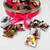 Round Metal Box with Personalised Chocolates