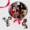 Round Metal Box with Personalised Chocolates