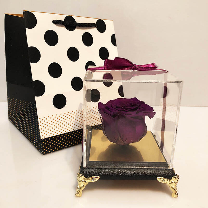 Purple Eternal Rose & Personalized Chocolate Box