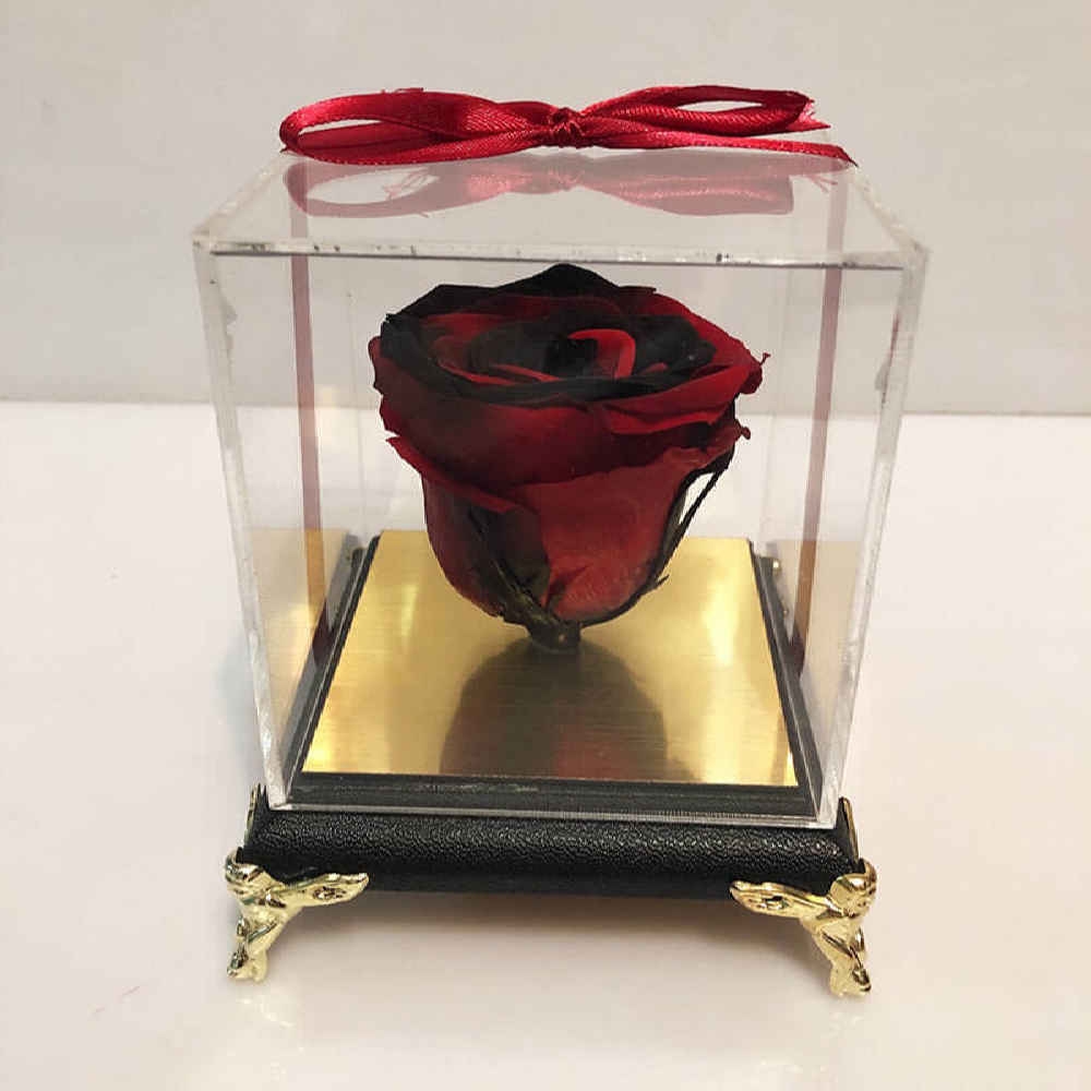 Red & Black Eternal Rose & Personalized Chocolate Box