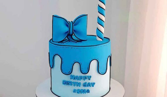 2D Design Round Cake Model Bow