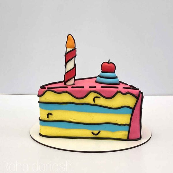 2D Design Slice Cake Model Cartooni