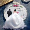 Personalized Embroidered Bride and Groom Back Design Hoop Art