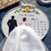 Embroidered Bride and Groom Tableau Back Design