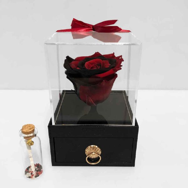 Black & Red Eternal Rose Box Model Love