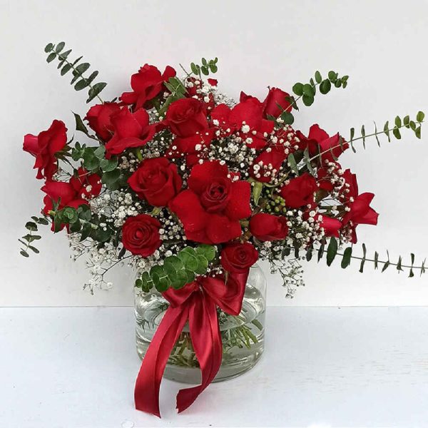 Red Rose Flower Vase Model Luxury
