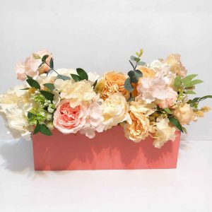 Artificial Flower Arrangement with Wooden Box