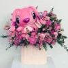 Thumbnail 2: Pink Rose Bouquet Box with Stitch Doll – A Beautiful Way to Celebrate Meaningful Moment