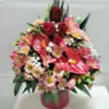 Flower Box with Dutch Roses, Anthurium, and Gypsophila – A Beautiful Gift for Loved Ones