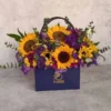Sunflower Flower Bag – Birthday Gift for Boys, Special Occasion, Blue-Navy Box