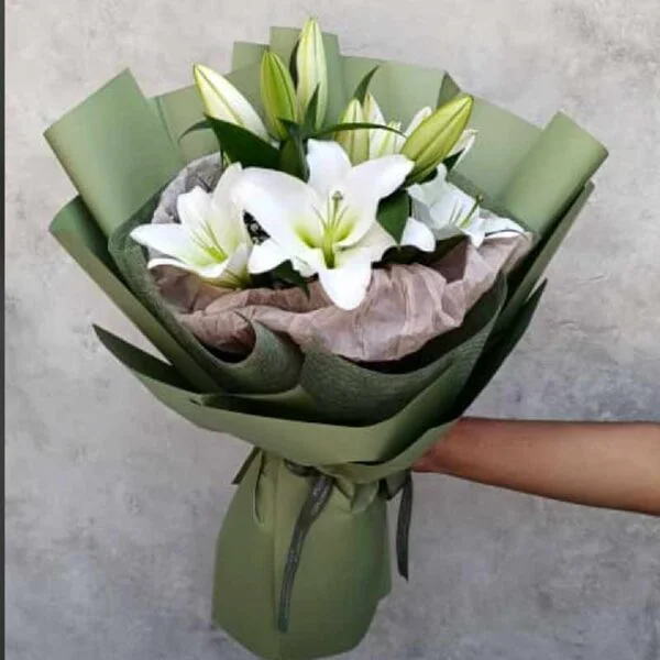 Main image of Fresh Lily Flower Bouquet | Classic Elegance