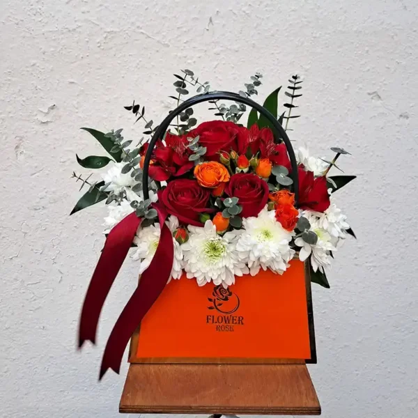 Main image of Red Roses, Miniature Roses & Chrysanthemums – Luxury Father’s Day Flower Bag