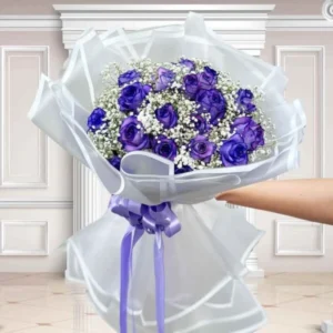 Luxury Blue Rose & Gypsophila Bouquet | Special Floral Surprise